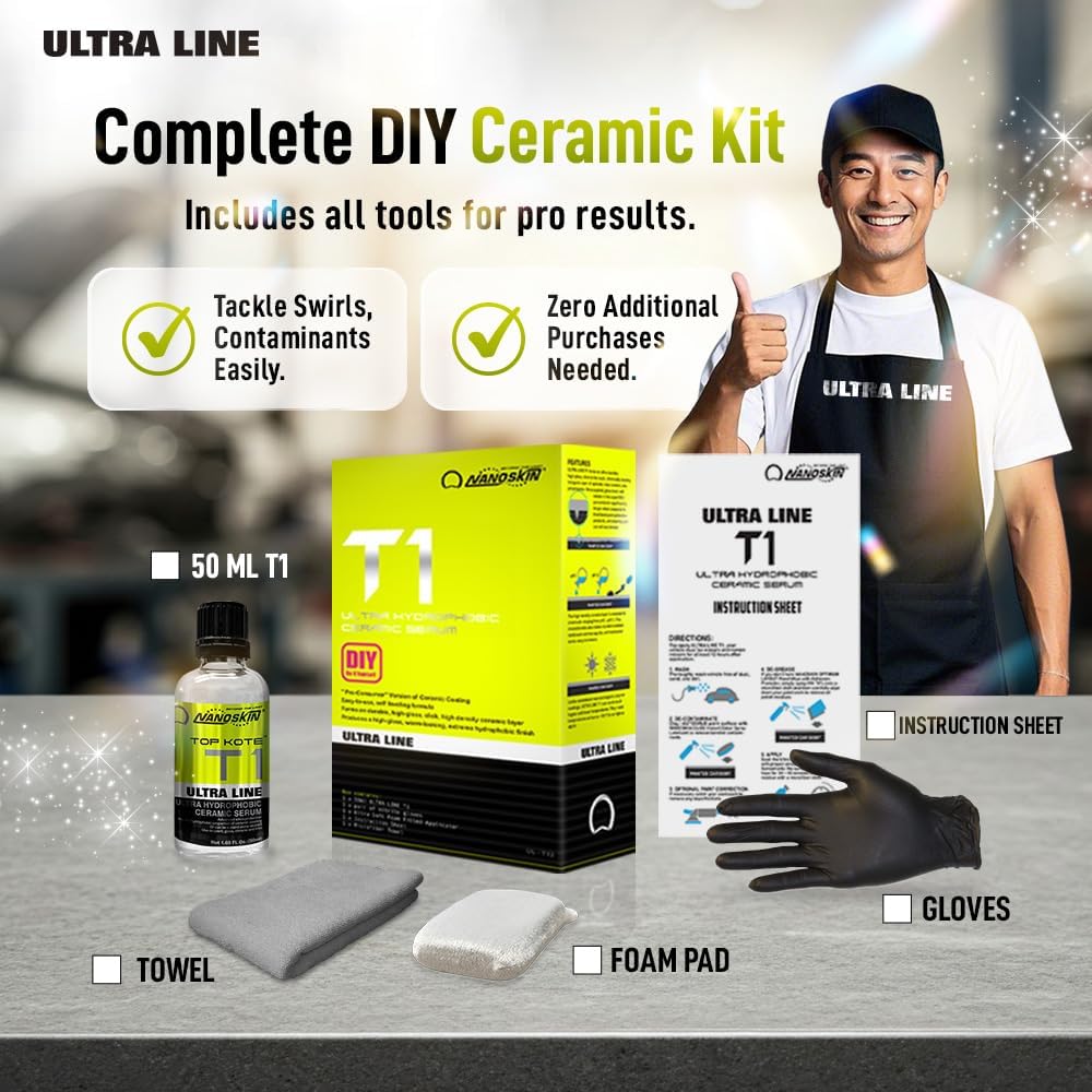 Nanoskin T1 Ultra Hydrophobic Ceramic SiO2 Coating Kit - Static Auto Care