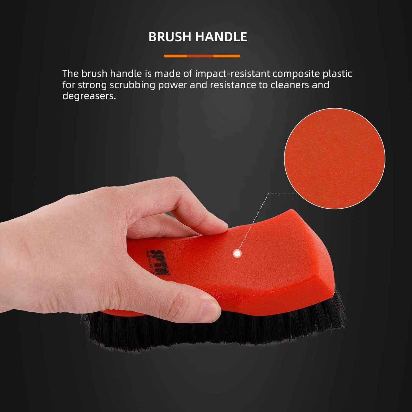 SPTA 3Pcs Car Detailing Brush Kit - Leather & Textile Brushes - Static Auto Care
