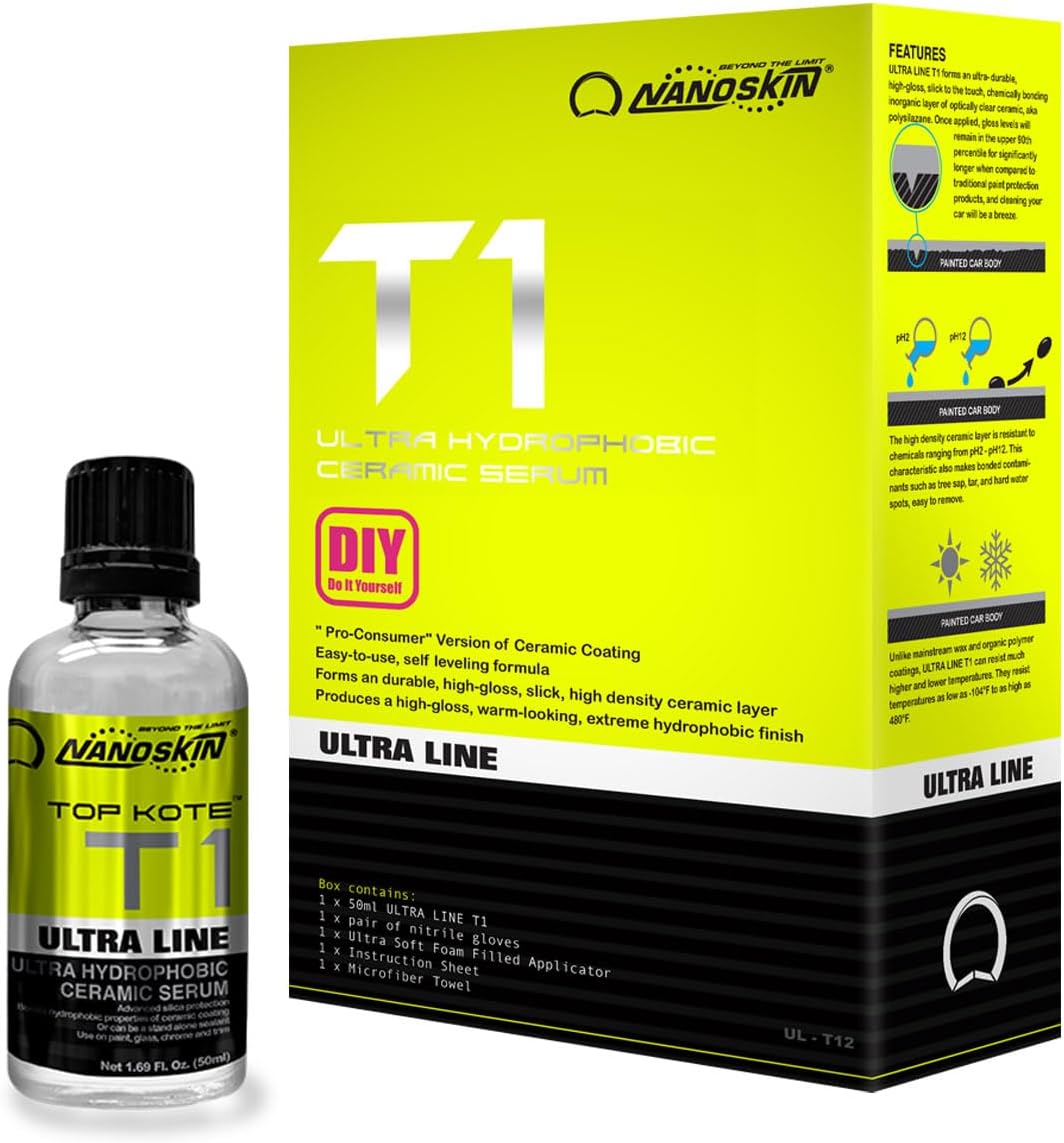 Nanoskin T1 Ultra Hydrophobic Ceramic SiO2 Coating Kit - Static Auto Care