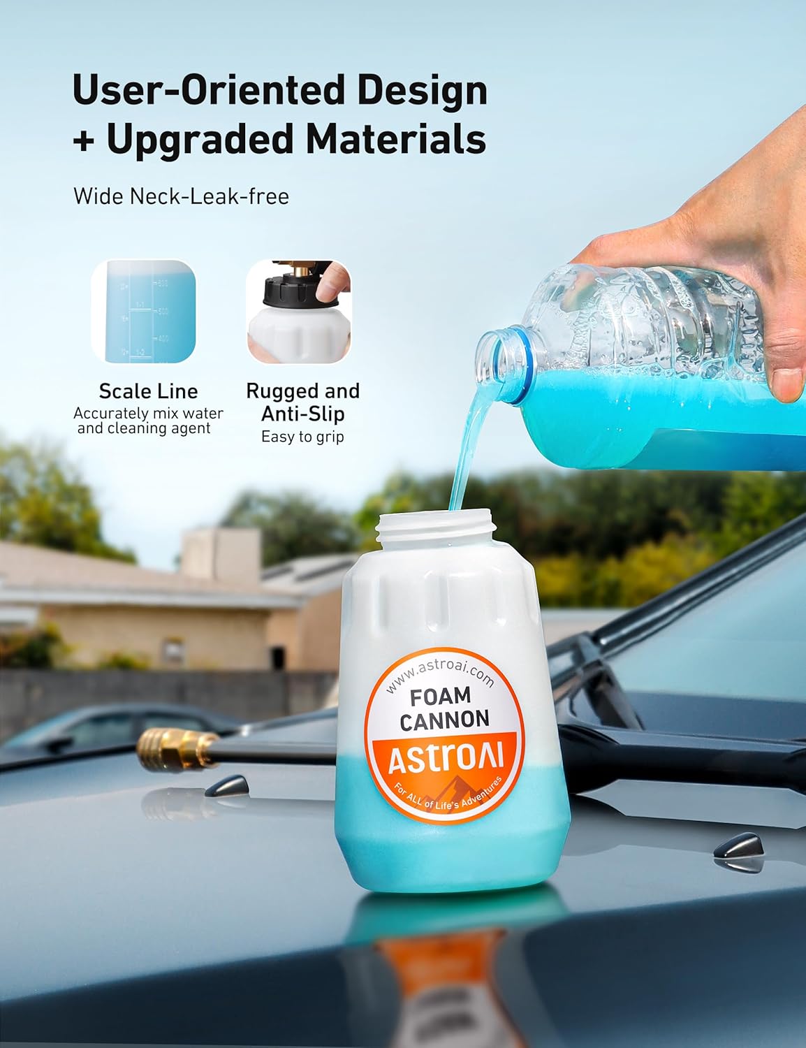 AstroAI Foam Cannon Heavy Duty Car Foam Blaster 1L - Static Auto Care