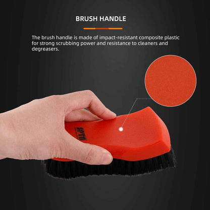SPTA 3Pcs Car Detailing Brush Kit - Leather & Textile Brushes - Static Auto Care