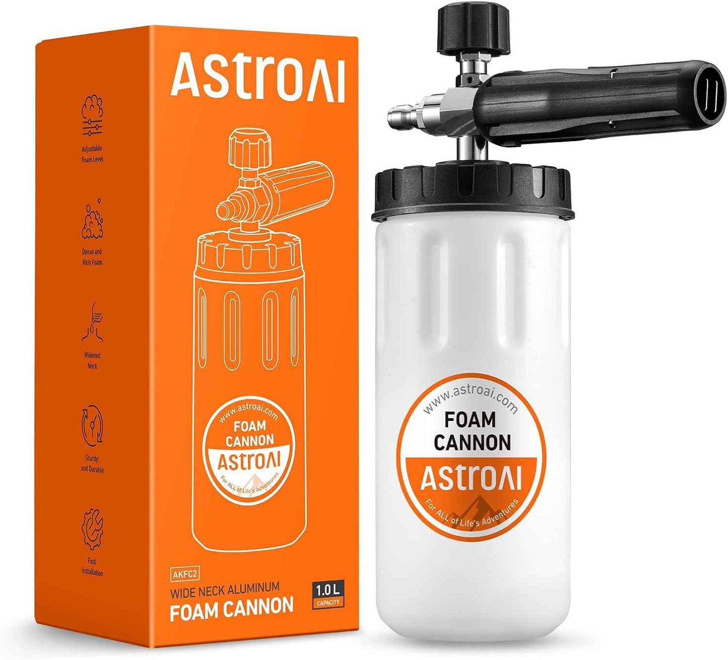 AstroAI Wide Neck Foam Cannon 1/4 Inch - 1L - Static Auto Care