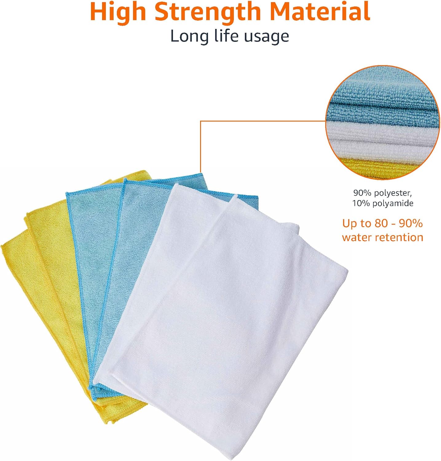 Amazon Basics Microfiber Non-Abrasive Cloths Pack - Static Auto Care