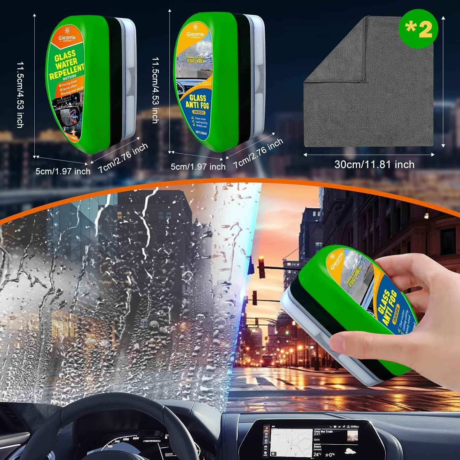 Glass Water Repellent & Anti Fog Board- Pack of 2 - Static Auto Care