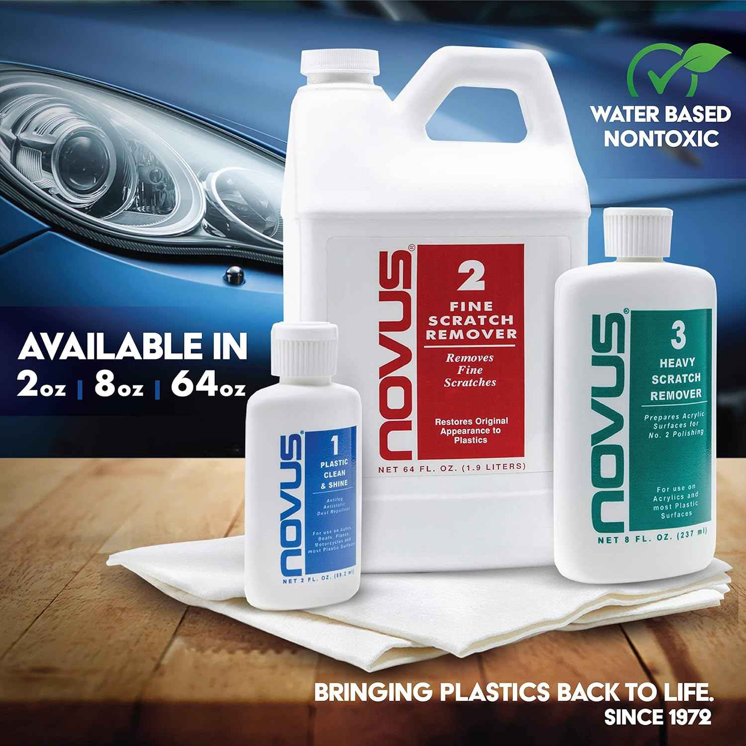 Novus 7136 Plastic Polish & Repair 3pce Kit - 2 oz. - Static Auto Care