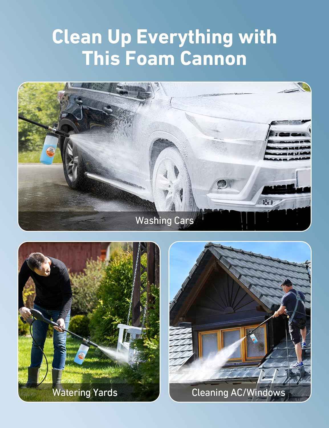 AstroAI Wide Neck Foam Cannon 1/4 Inch - 1L - Static Auto Care