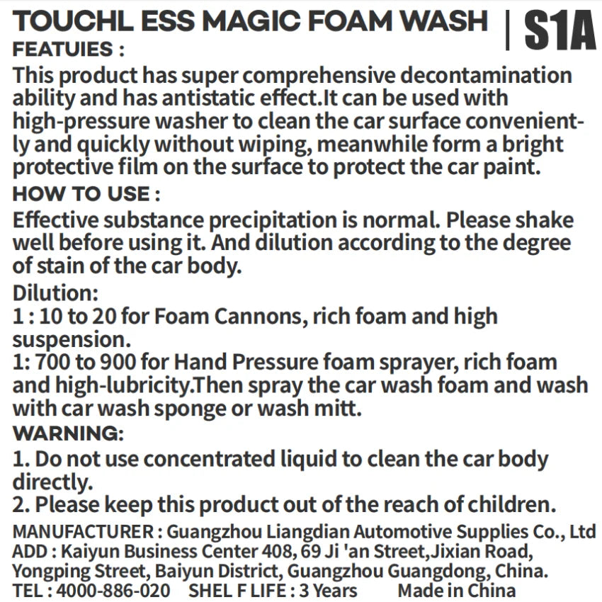 SRB Touchless Magic Extreme Foam Wash Shampoo - Static Auto Care