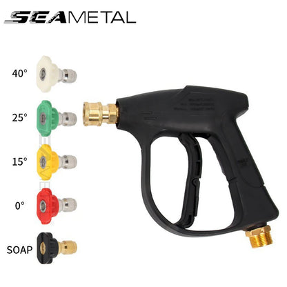 SeaMetal Short Handle High Pressure Washer Gun + Nozzle Set - Static Auto Care