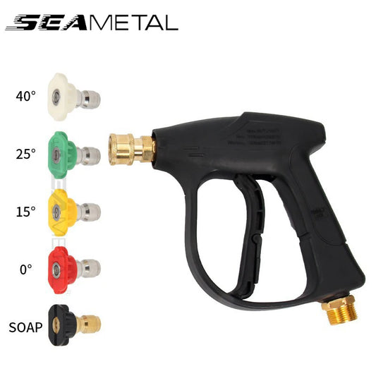 SeaMetal Short Handle High Pressure Washer Gun + Nozzle Set - Static Auto Care