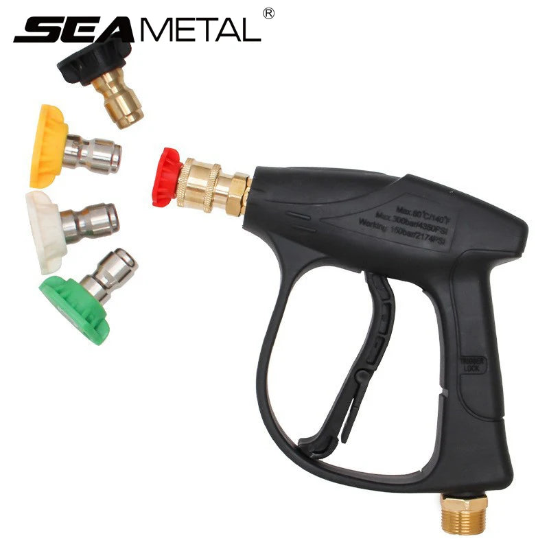 SeaMetal Short Handle High Pressure Washer Gun + Nozzle Set - Static Auto Care