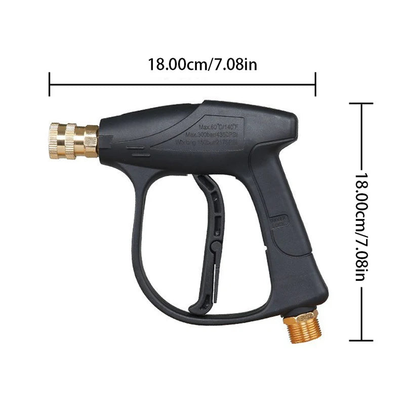 SeaMetal Short Handle High Pressure Washer Gun + Nozzle Set - Static Auto Care