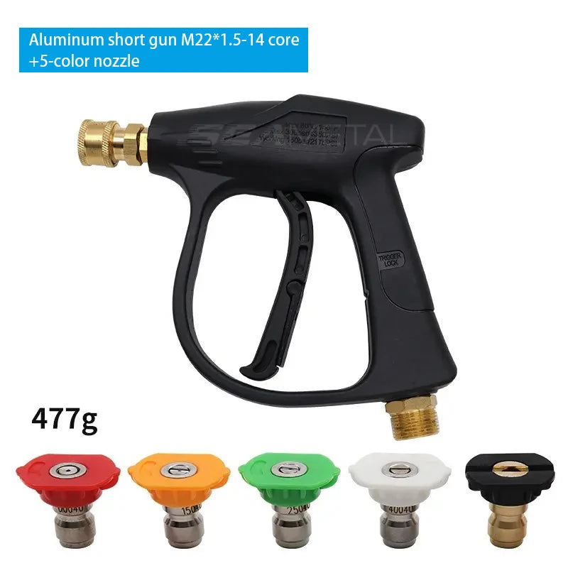SeaMetal Short Handle High Pressure Washer Gun + Nozzle Set - Static Auto Care